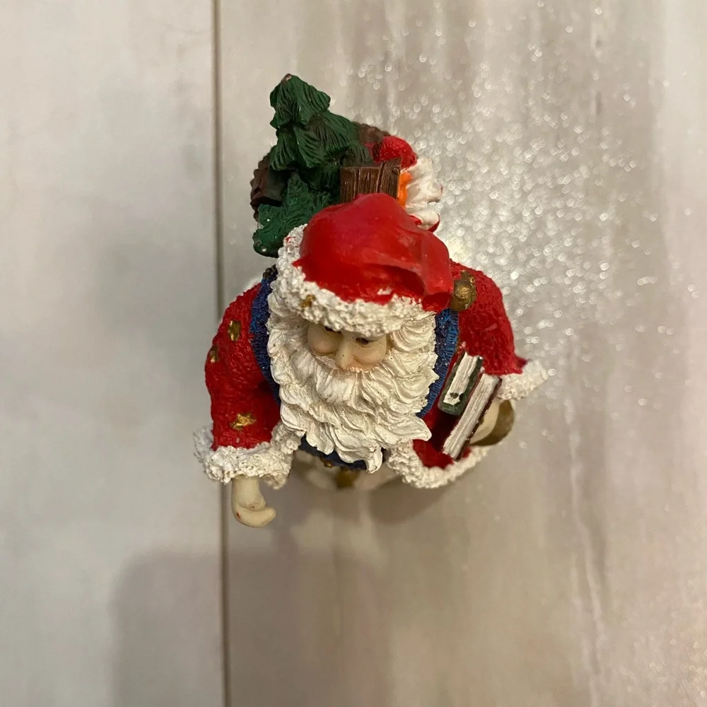Festive Holiday Painted Composite Traditional Christmas Santa Figurine
